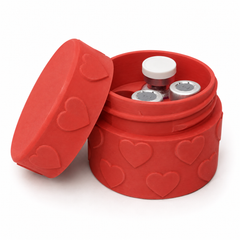 4 x Vial Heart Screw-Top Storage Container